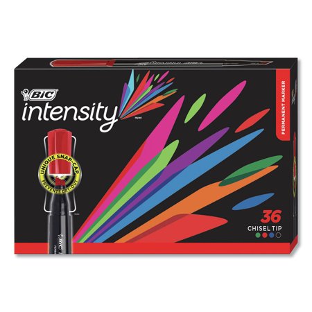 Intensity Chisel Tip Permanent Markers - Assorted Colors (36-Piece/Pack)