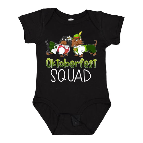 Inktastic Oktoberfest Squad- Cute Dachshunds in German Costumes Boys or Girls Baby Bodysuit