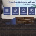 thumbnail image 3 of EDX 7 Piece Outdoor Wicker Patio Furniture Set, PE Rattan Sectional Conversation Set with Tempered Glass Coffee Table, Washable Cushions & Pillows for Backyard, Garden, Poolside, Brown, 3 of 7