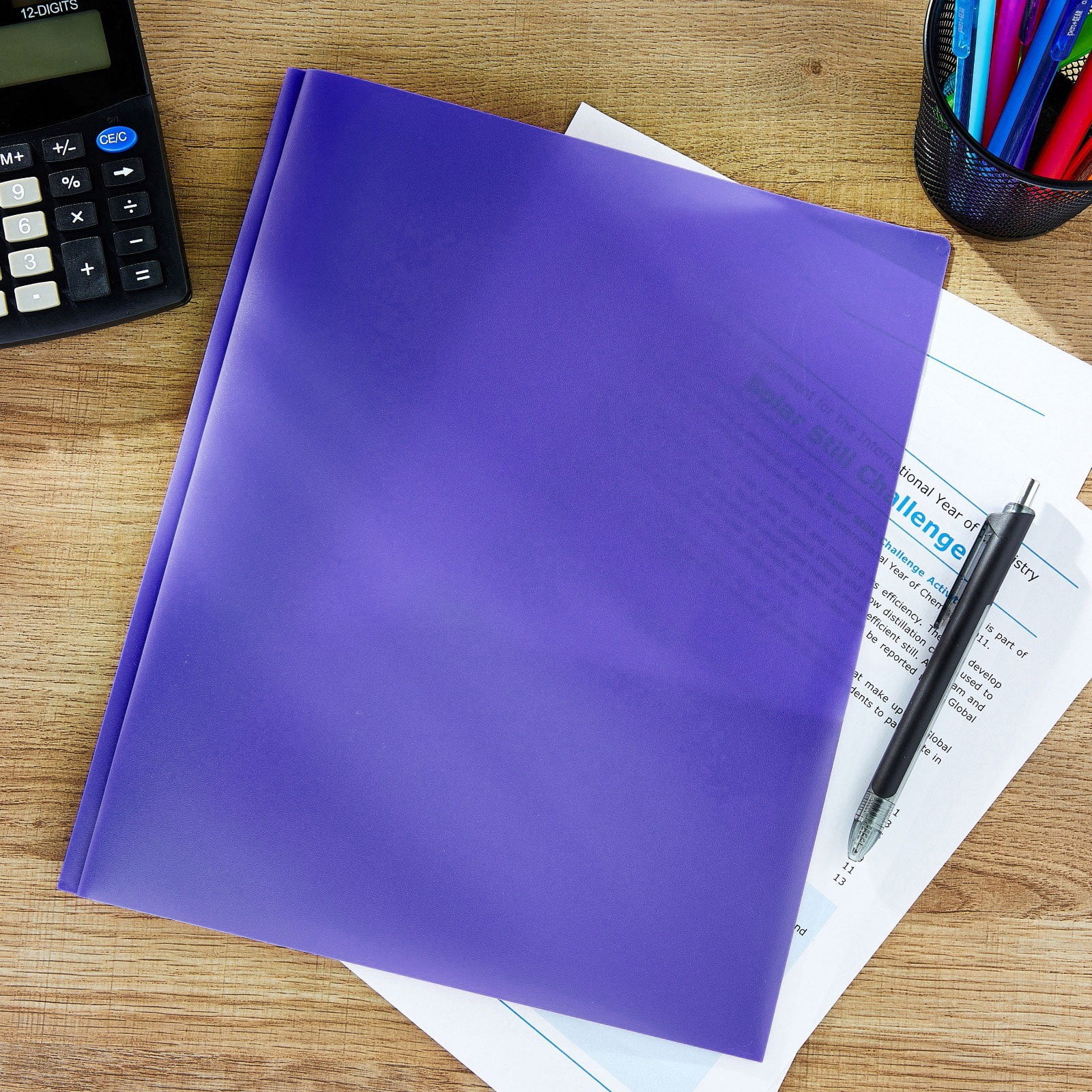【初売り】 Pocket 2 Prong 3 Pen+Gear XLILKEY Poly (Purple,One Folder その他