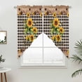 thumbnail image 5 of Sunflower Plaid Kitchen Window Curtains, Swag Curtains Valance for Bedroom Living Room Bathroom, Country Sunshine Star Vintage Bee Black Rod Pocket Window Curtain Block Drapes 2 Panels 36"x63", 5 of 9