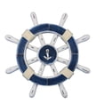 thumbnail image 2 of Handcrafted Decor rustic-white-sw-12-anchor Rustic White Decorative Ship Wheel with Anchor- 12 in., 2 of 3