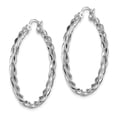 thumbnail image 2 of 14K White Gold Plated Polished 2.5mm Twisted Hoop Earrings, 2 of 7