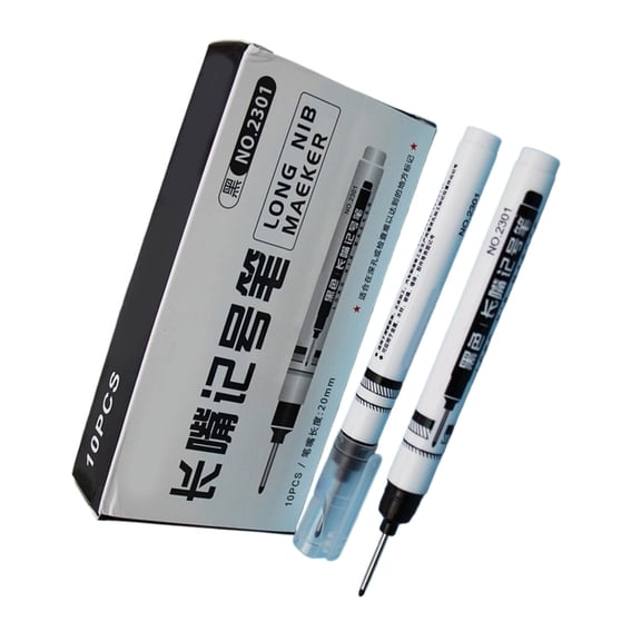 10Pcs Long Nose Marker 20mm Deep Reach Marker Long Tip Marker Pen, Waterproof