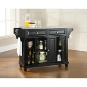 Cambridge Solid Granite Top Kitchen Island In Black Finish