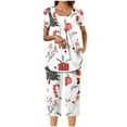 thumbnail image 4 of BLTIBY Women's Christmas Capri Pajama Sets Xmas Graphic Sleepwear Tunic Top with Capri Pants 2 Piece Cozy Comfy Pajamas Set White XXL, 4 of 7