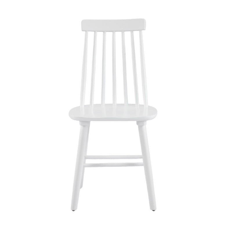2-Pack Wooden Dining Chairs, Solid Wood Spindle Back Side Chair Set of 2, Mid-Century Modern Armless Kitchen Chairs for Dining Living Room