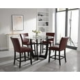 thumbnail image 4 of JESONVID Counter Height Bar Stools Set of 2, 38"H Solid Wood Counter Stools Barstools Chairs with Upholstered Back for Bar Kitchen Restaurant, Red, 4 of 8