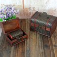 thumbnail image 3 of 3Pcs Vintage Metal Lock Wooden Storage Box Jewelry Treasure Organizer Chest Case Gift Box, 3 of 8