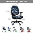 thumbnail image 5 of ZUXONGSY Butterfly Moon Flower Office Chair Cover 2 Pack Computer Chair Seat Cushion Cover with Elastic Bottom Polyester Rolling Chair Cover, 5 of 7
