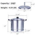 thumbnail image 3 of ARC USA Aluminum Tamale Steamer Pot Stock Pot with Steamer Rack & Steamer Tube Bakelite Handle Silver 20 Quart, 3 of 6