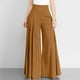 thumbnail image 2 of Pantalones de mujer de cintura alta y pierna ancha - Pantalones informales con cintura elástica - Bolsillos cómodos y corte holgado - Ropa de verano de poliéster, 2 of 5