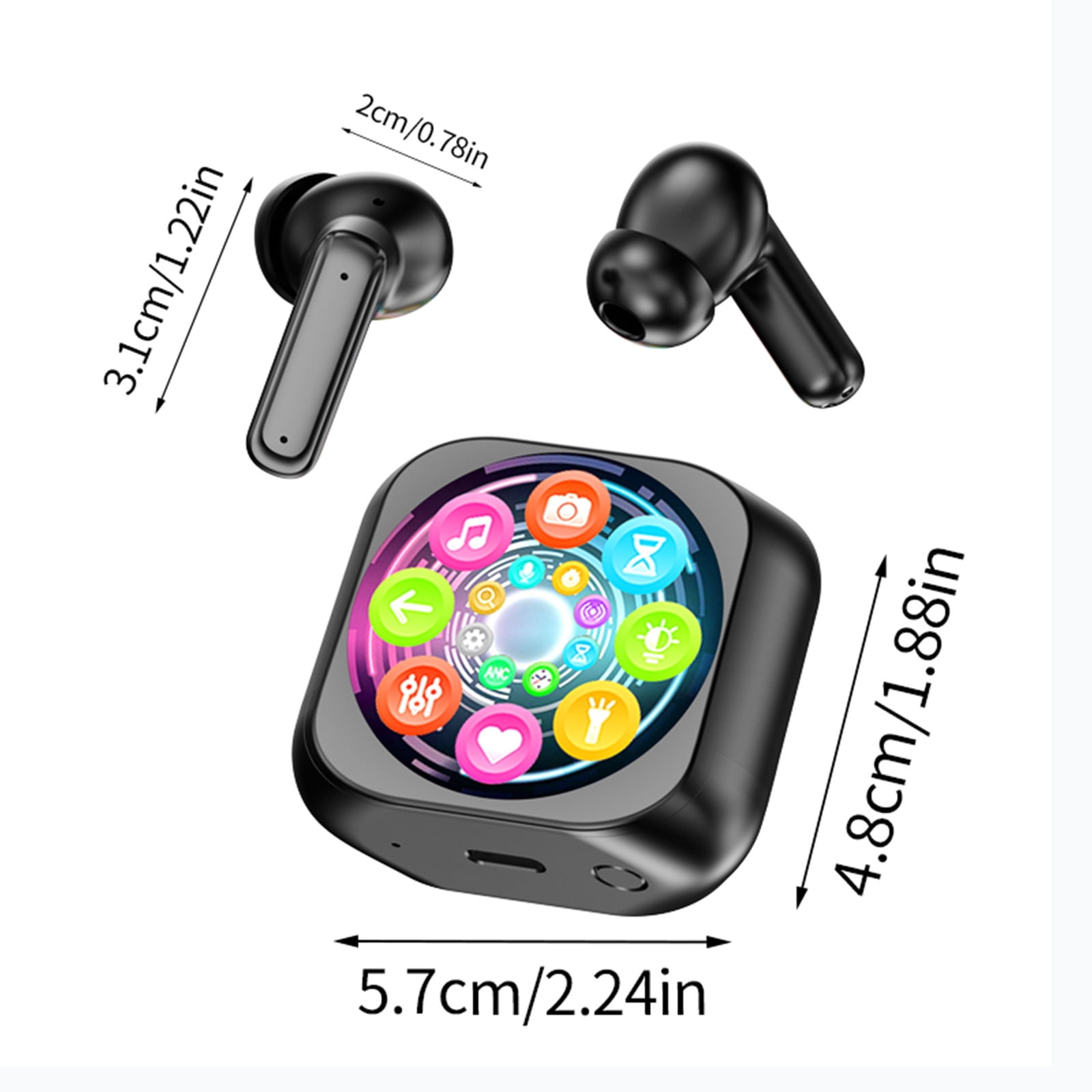 FYHALE Translation Earbuds Real Time Small Wireless Bluetooth Al Translation Earphones with Touchable LED Color Screen Intelligent Noise Reduction for Business Meetings Travel and Work