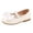 White, variant on Girls Dress Shoes Toddler Little Kid Flats Mary Jane School Bowknot Flower Girl Party Ballerina Flat Shoes White for Size 6.5