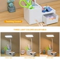 thumbnail image 2 of Mistaha Eye Protections Leds Table Lamp Home Office Multi-functional Touching Control Eye-caring Desktop Reading Light with Pen Holder & Flexible Goose Neck Tube for Bedroom Study Room, 2 of 6