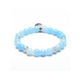 Coastal Jewelry Moon Charm Blue Jade Stone Beaded Stretch Bracelet ...