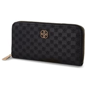 Daisy Fuentes Debossed Monogram Single Zip Long Wallet for Women