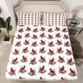 thumbnail image 2 of Homewish Cardinal Bird Full Size Sheets,Merry Xmas Bed Sheets,Red Green White Sheet Sets For Boys Girl,Microfiber Bedroom Decor,4-Piece, 2 of 7