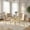 Gold Leg Beige Chair, variant on Sumdeal 5-Piece Modern Dining and Chair Set: A space-saving dining and chair set featuring a glass dining table and four velvet chairs, suitable for living rooms/dining rooms.