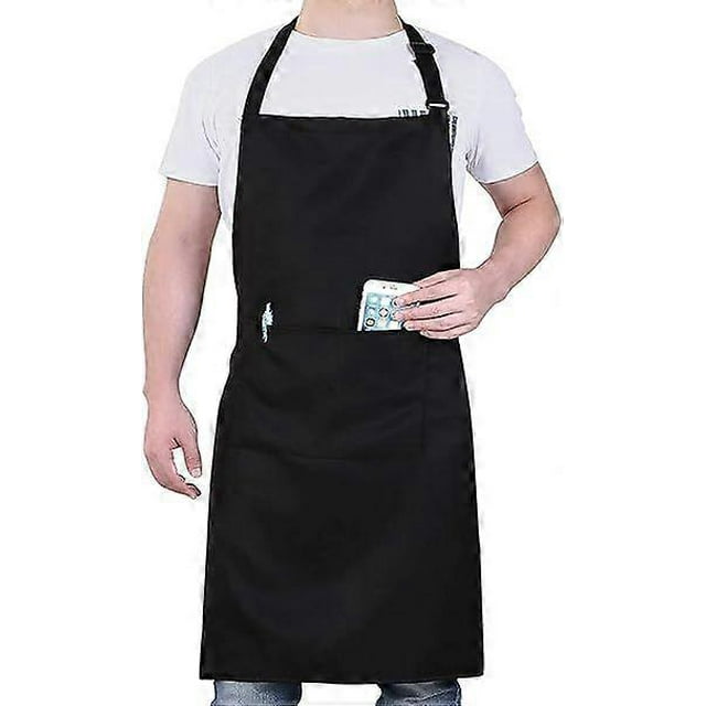 Kitchen Apron Adjustable Bib Chef Aprons with 2 Pockets Cooking Apron Unisex Women Men Aprons Perfect for Home Kitchen, Baking, Gardening, Restaurant