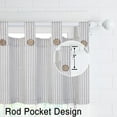 thumbnail image 4 of Haperlare Linen Striped 54"W x 15"L Kitchen Curtain Valance with Button Cafe Curtain Valance for Living Room Bathroom, Gray, 1 Panel, 4 of 8