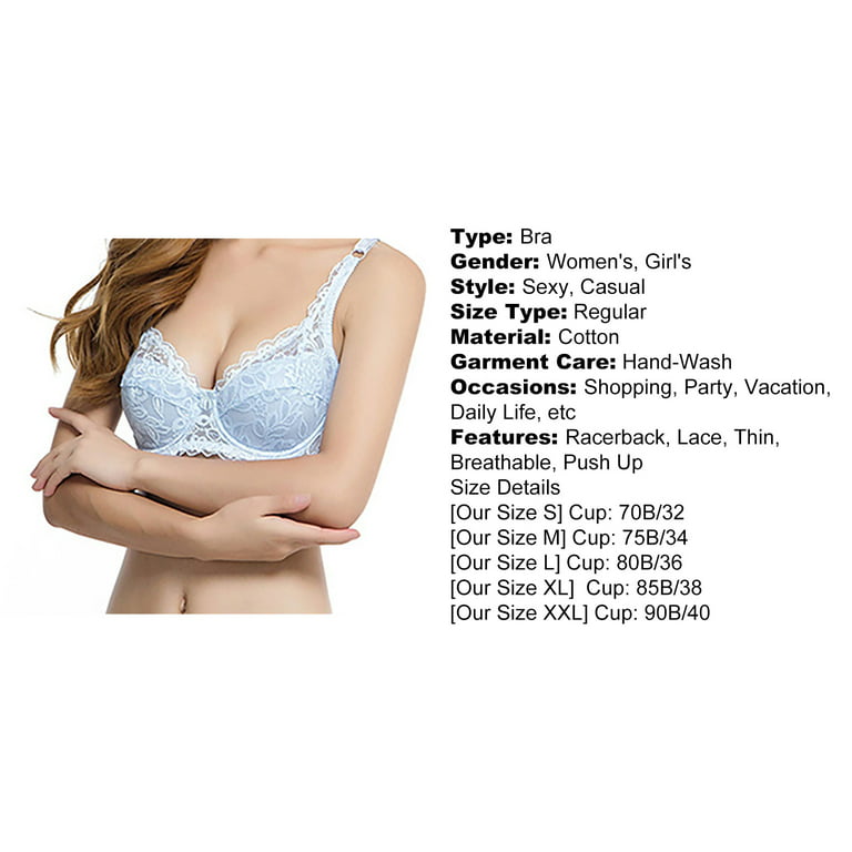 Cheers.US Women Sexy Lace Adjustable Deep V Push Up Bra Underwire Lingerie  Brassiere 
