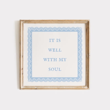 It Is Well With My Soul Print: Christian Wall Art Bible Verse Home Decor Office Wall Art