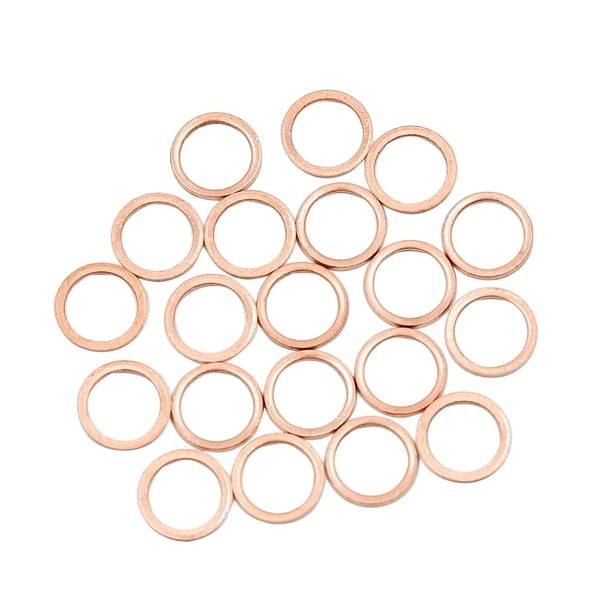 20Pcs Arandelas de Cobre Junta Plana 8mm Diámetro Interior para Coche Vehículo