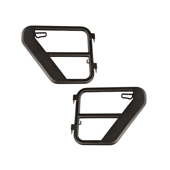 Rugged Ridge by RealTruck Fortis Tube Doors For Wrangler JLU & Gladiator JT | Rear, Textured Black | 11509.14 | Compatible with 2018-2024 Jeep Wrangler JL; 2020-2024 Jeep Gladiator JT