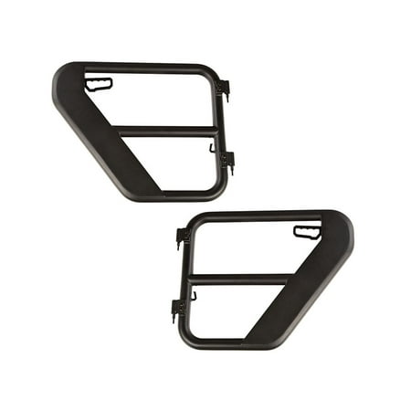 Rugged Ridge by RealTruck Fortis Tube Doors For Wrangler JLU & Gladiator JT | Rear, Textured Black | 11509.14 | Compatible with 2018-2024 Jeep Wrangler JL; 2020-2024 Jeep Gladiator JT