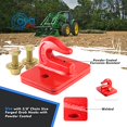 thumbnail image 4 of AyA Gear 2 Pack 3/8-in Bolt On Grab Hook Mount with Backer Plate Grab Hook Grade 70 Forged Steel Tow Hook Work Well for Loader, Tractor Bucket, RV, UTV,Truck (Red), 4 of 4