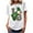 White, variant on ICHUANYI Womens T-Shirt Stylish Crew Neck Tops St.Patrick's Day Print Short Sleeve Tees Cloth New Trending