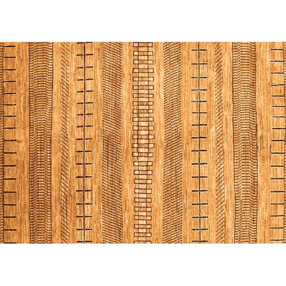 Ahgly Company Indoor Rectangle Abstract Orange Contemporary Area Rugs, 2' x 5'
