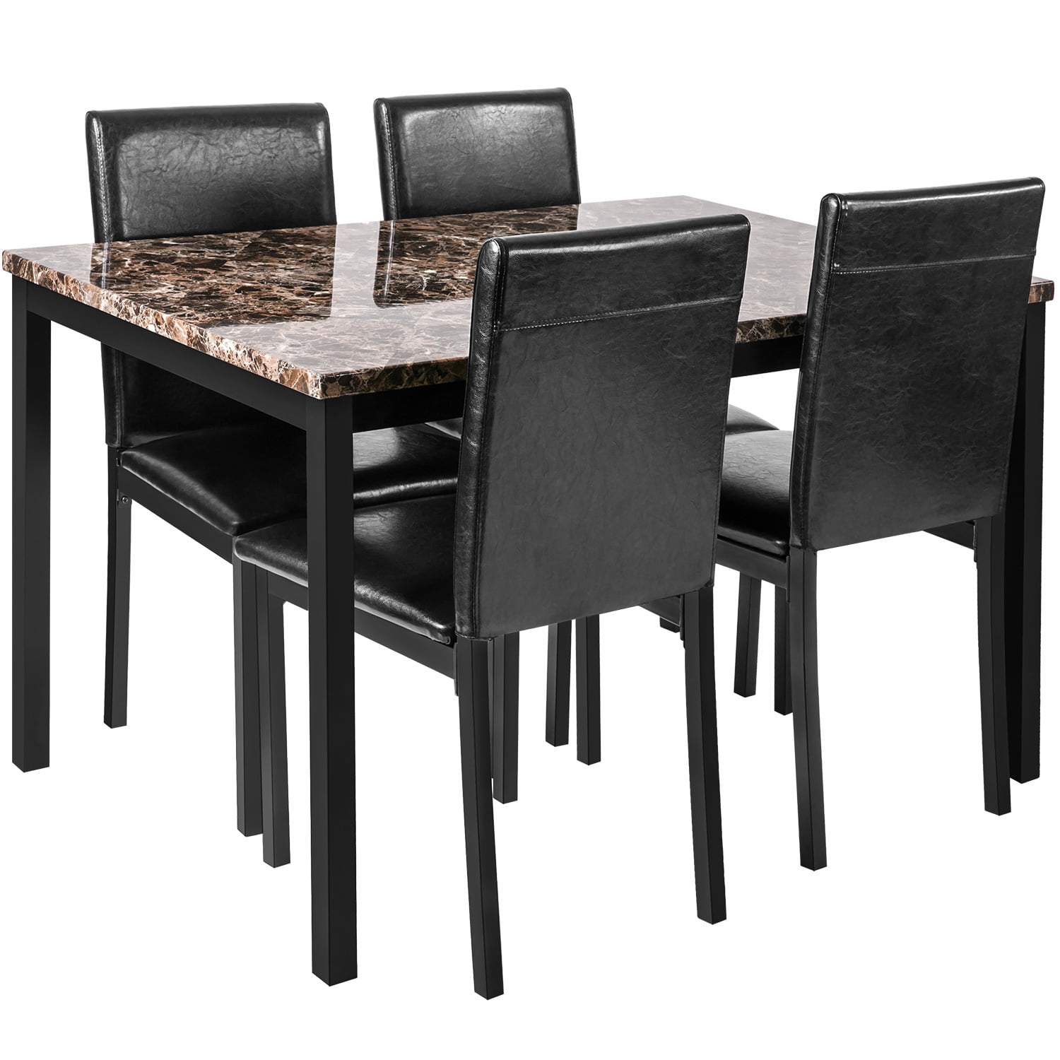 5 Piece Faux Marble Top Dining Table Set with UK Ubuy