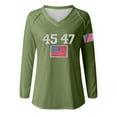 thumbnail image 5 of IDALL Chandail en Molleton pour Femmes Manches Longues T-Shirts Graphiques Rétro 45 47 Imprimé Chandail en Molleton 45 47 Col en V 45 47 pour Président Chandail en Molleton T-Shirts Tenues d'Automne Vert S, 5 of 5