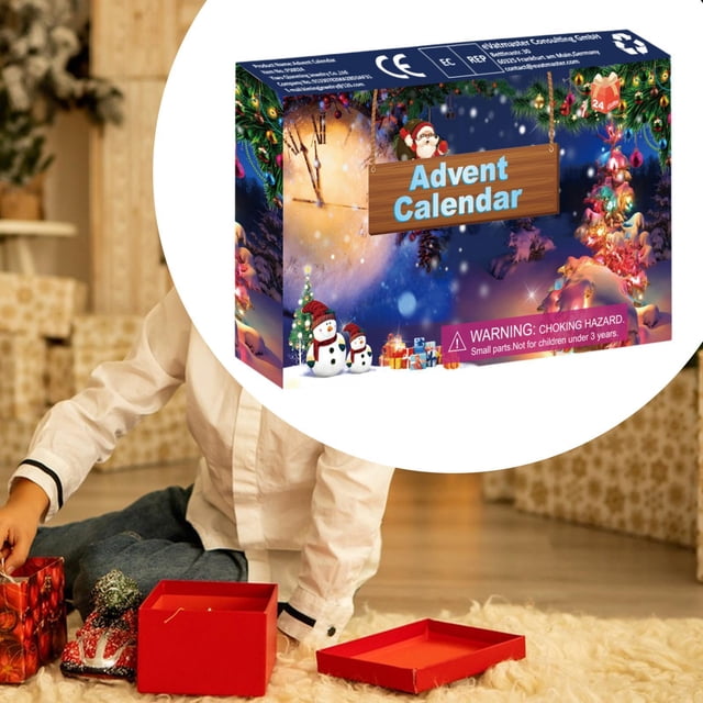 Calendario de adviento,Calendario de Adviento 2024 con de juguetes 24 días,Caja de calendario navideño 2024 con figuras de animales de dibujos animados,Calendario de Adviento