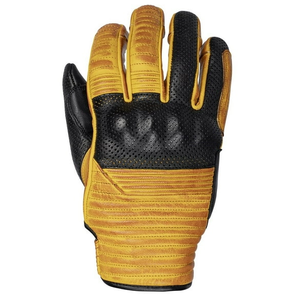 Cortech Bully Mens Leather Motorcycle Gloves Gold/Black MD