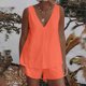 thumbnail image 1 of Puntoco Mujeres Casual Verano V Cuello Sólido Sin Mangas Tops y Pantalones Cortos Dos Conjunto Traje Liquidación Puntoco Puntoco-5870, 1 of 8