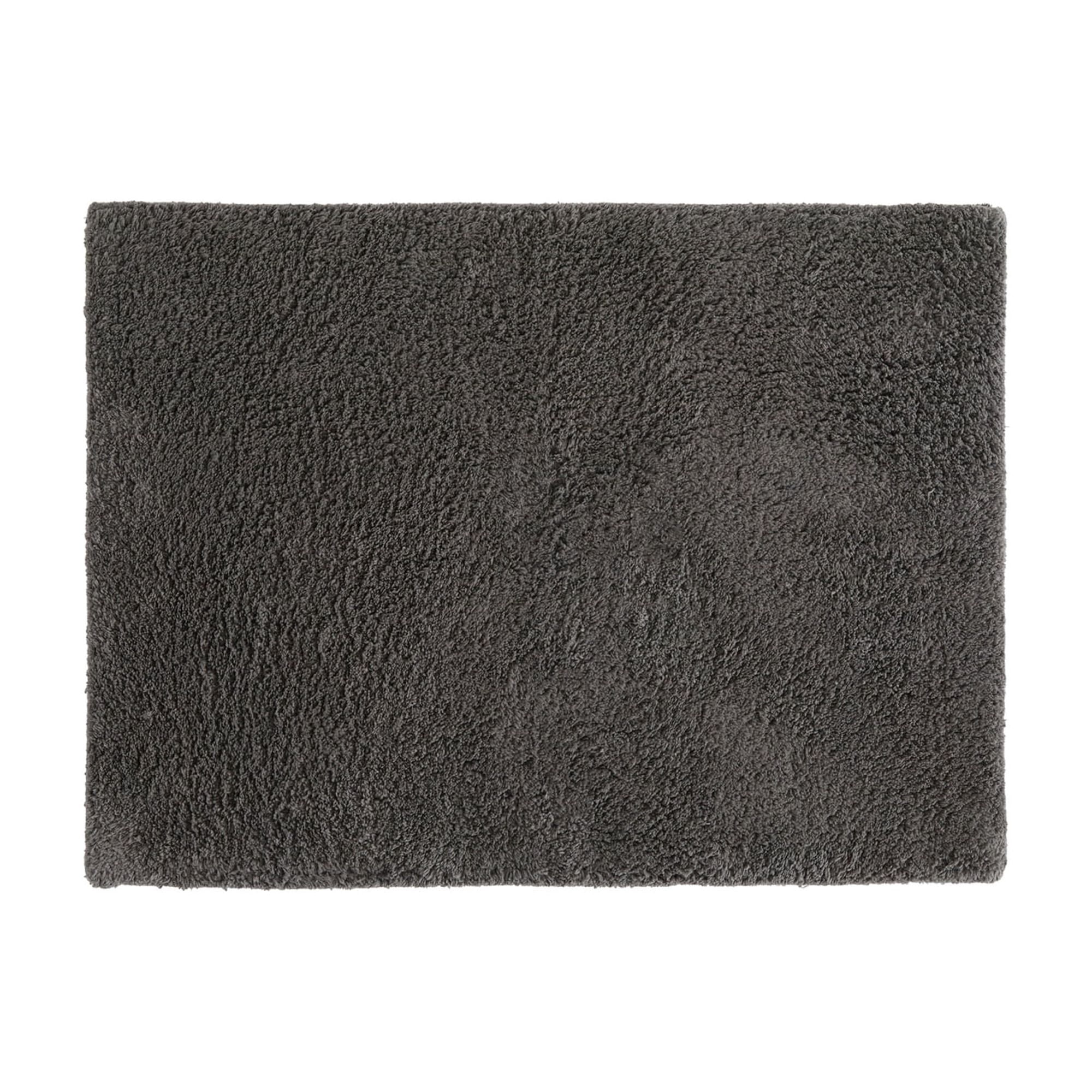 Noble Linens Reversible Dual-Texture Cotton Bath Mat, 24 in x 17 in, Gray