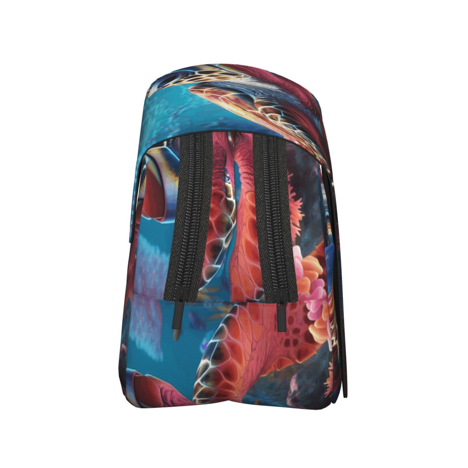 Rateoe Colorful Ocean Sea Turtle Pattern Double Clamshell Pen Case, Storage Organizer with Two Zipper Compartments– Holds Up to 50 Pencils & Pens