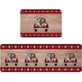 thumbnail image 2 of Kitchen Rug Mat Xmas Gnome Truck, Set of 2, Anti-Fatigue Non-Skid Washable Kitchen Runner Rugs, Rustic Wood Plaid Soft Comfort Rug for Kitchen, Floor Home, Front of Sink, Laundry, 2 of 6