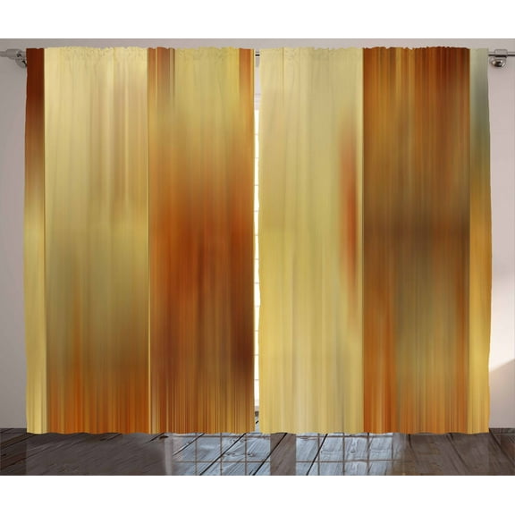 Ambesonne Earth Tones Curtains 2 Panel Set, Modern Abstract, 108" x 84", Pale Yellow and Ginger