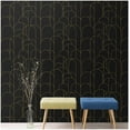 thumbnail image 6 of UMIGGEE Black Stripe Wallpaper Peel and Stick Wallpaper 17.7"x118.1" Contact Paper Geometric Black and Gold Removable Paper Self Adhesive Decorative Home Decor Wall Covering Old Furniture Renovation, 6 of 9
