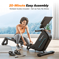 thumbnail image 2 of MERACH Self-Generating Electromagnetic Rowing Machine 16-Level Magnetic Resistance, Bluetooth Connectivity, Compact Design for Home Use, 2 of 7