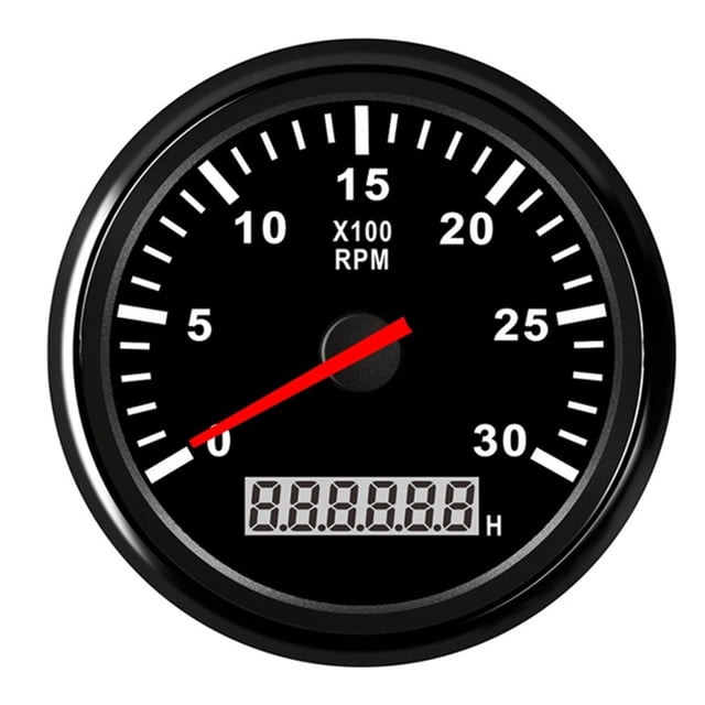 3000 RPM Tachometer Gauge 85mm For Universal Car Boat Tachometer 12V/24V LCD Hour Meter With Red Backlight