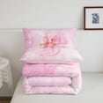thumbnail image 5 of Manfei Princess Bowtie Full Size Comforter Sets,Lovely Initial S Bedding Comforter Set,Pink,Pink Reversible,3pcs,1 Comforter and 2 Pillowcases, 5 of 7