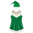 thumbnail image 4 of iiniim Christmas Dress Up for Girls Mrs Santa Claus Clothes Xmas Holiday Party Dress with Santa Hat Green 16, 4 of 7