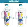 thumbnail image 6 of Yayeee 40oz Stainless Steel Tumbler with Straw and Handle Double-Wall Insulated Travel Water Bottle, Retro Simple Shapes, 6 of 8
