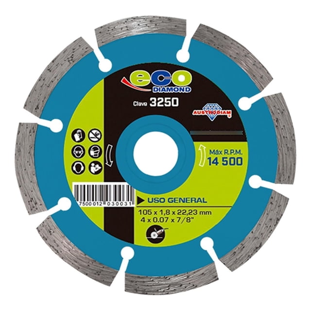 Disco Diamante Rin Segmentado 4 1/2" General Austromex 3250 negro
