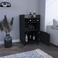 thumbnail image 3 of Nmkwnr 35" H Wood Bar Cart with 2 Shelves and Wine Rack and Wheels, Perfect for Living Room, Bar, Dining Room, Black, 3 of 7